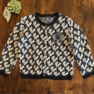 Moda International | Beaded Crest Angora Blend Cardigan, Size M